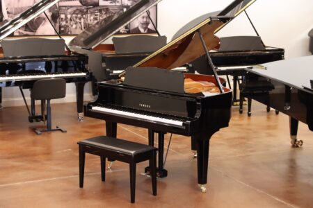 Pre-Owned Yamaha GB1K baby grand piano, full view