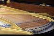 view of bass strings, Vogel V177 grand piano by Schimmel